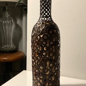 Wine Bottle Metal Cork Holder 14” Kitchen Bar Decor